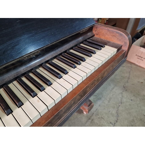 180 - Vintage Iron Frame Upright Piano by 'J.T.Hall (London)' in Attractive Wooden Case with Inlaid Floral... 