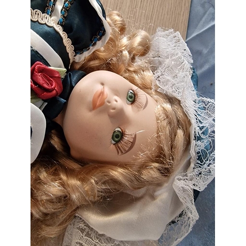 181 - Doll in Victorian Style Green Dress, (Approx. H: 42cm)