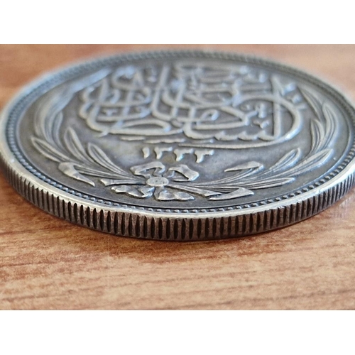 199 - Egypt 1917 20 Piastres Silver Coin, (.833 Silver, Approx. 28g, 40mm)