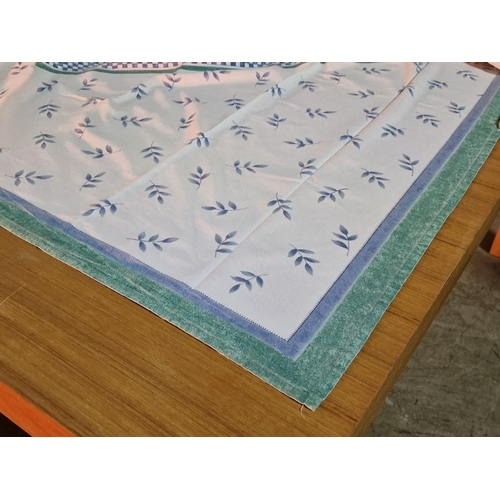 217 - Villeroy & Boch Rectangular Table Cloth with Blue & White Floral & Bird Pattern and Green Border, (A... 