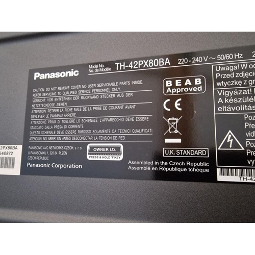 216 - Panasonic Viera 42'' Television, (Model: TH-42PX80BA), with Remote Control, * Basic Test and Working... 