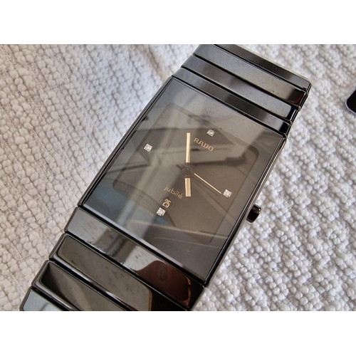 99 - Rado Ceramica Black Jubilie Model (R21347742) Wrist Watch with Diamond Face, Date, Quartz Movement #... 