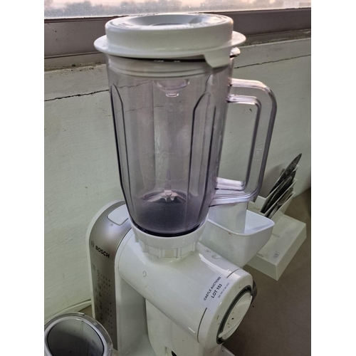 153 - Bosch Food Processor, Mincer, Juicer, Mixing Bowl and Various Attachments / Blades, Together with Br... 