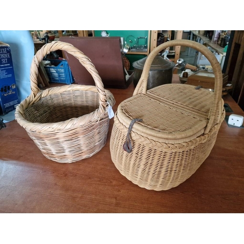 160 - 2 x Wicker Baskets, (2)