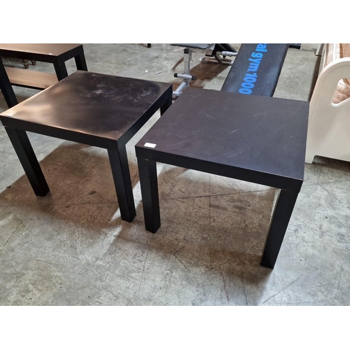 202 - Pair of Black Colour IKEA Square Side / Coffee Tables, (Approx. 55 x 55 x 45cm), (2)