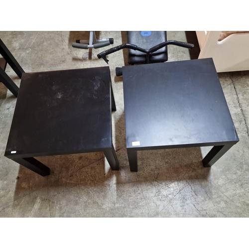 202 - Pair of Black Colour IKEA Square Side / Coffee Tables, (Approx. 55 x 55 x 45cm), (2)