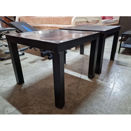 202 - Pair of Black Colour IKEA Square Side / Coffee Tables, (Approx. 55 x 55 x 45cm), (2)