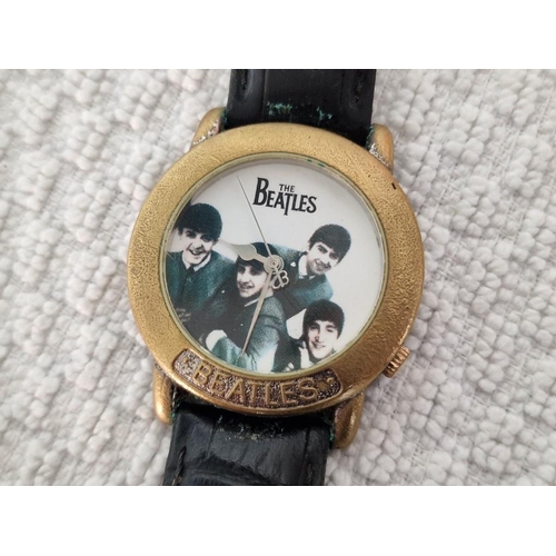 78 - Vintage Collectable Watch, 'The Beatles', by Apple Corp Ltd in Solid Wood Guitar Shaped Case, (Untes... 