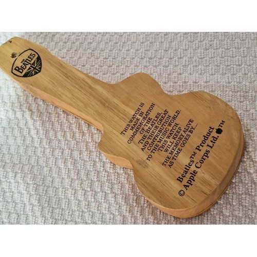 78 - Vintage Collectable Watch, 'The Beatles', by Apple Corp Ltd in Solid Wood Guitar Shaped Case, (Untes... 