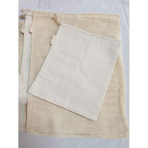 188 - Various Sizes and Pattern Organic Cotton Bags (8pcs)