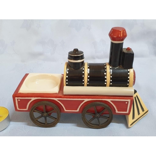 30 - Villeroy & Boch Antique Locomotive Candle Holder (Approx 18 x 13cm)