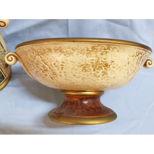 411 - Classical Style Pottery Fruit Bowl Together with Lidded Jar