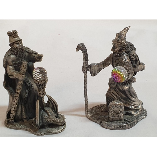 149 - Wizards Collection of 7 x Pewter Figurines of Wizards (H:7.5cm - 8.5cm)