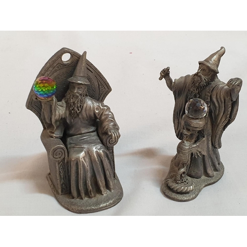 149 - Wizards Collection of 7 x Pewter Figurines of Wizards (H:7.5cm - 8.5cm)