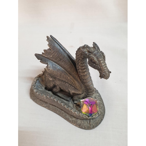 149B - 4 x Pewter The Wizarding World of Dragons Figurines (H:6cm- 9.5cm)