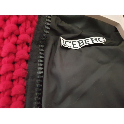 152 - Iceberg Free Knitting Pattern Jacket, Red with Hood, Size 42/M (95% Lana Vergine Wool, 5% Viscose Ra... 