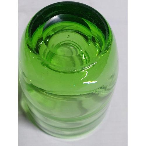 27 - Collection of 2 x Art Glass Vases (Green & Blue)