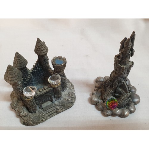 149A - Collection of 6 x Pewter Figurines inc; Spirituals Castles (H:6.5cm - 8.5cm) and 