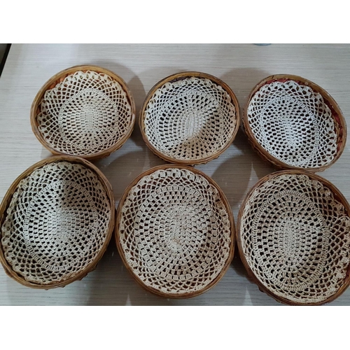 83 - Collection of Assorted Wicker Items; Flat Bread Tray, Baskets, etc (12)