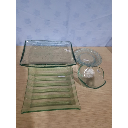 87 - Collection of Assorted Glassware, Incl. Vases, Trays, Dishes, etc (9)