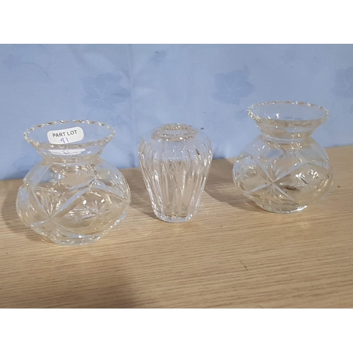 91 - Collection of Assorted Crystal & Glassware; Bowls, Candlestick & Holders, Dishes, etc (10)