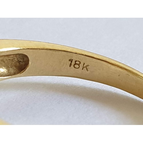 167 - 18ct Gold Emerald & Diamond Ring, Oval Cut Center Green Stone Offset by 4 x Round and 6 x Baguette C... 