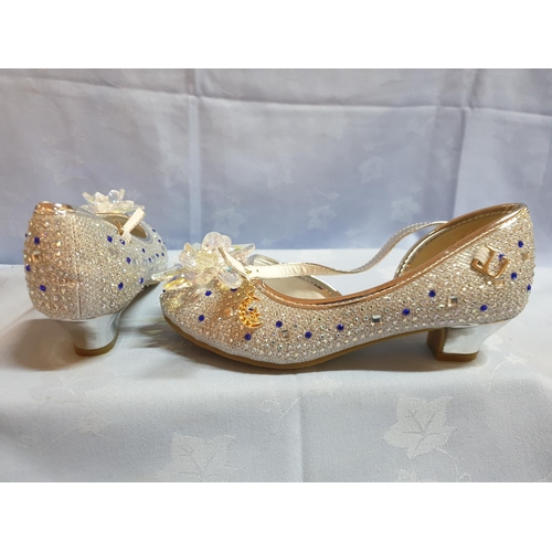 176 - Pair of High Heel Dress Princess Shoes, Size 35