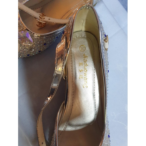 176 - Pair of High Heel Dress Princess Shoes, Size 35