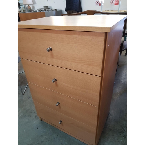 168 - MDF Chest of Drawers with Matt Chrome Handles (45 x 60 x 90.5cm)