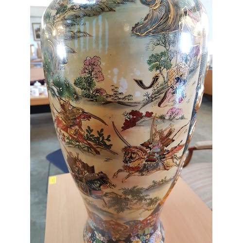 197 - Huge Ceramic Vase / Umbrella Stand with Chinese Pattern (H:60.5cm)