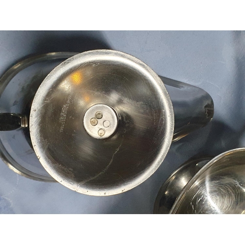 219 - Silver Plated / Stainless Steel Coffee and Tea Pots Together with Gravy Boats on Tray (7)