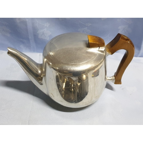 219 - Silver Plated / Stainless Steel Coffee and Tea Pots Together with Gravy Boats on Tray (7)