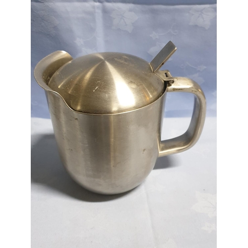 219 - Silver Plated / Stainless Steel Coffee and Tea Pots Together with Gravy Boats on Tray (7)