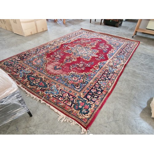 27 - Hand Woven Kirman Persian Carpet, (Approx. 3m x 2m), with Bold Floral Designed Medallion with Decora... 