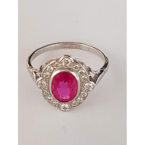 205 - Ruby & Diamond Platinum Ring (Never Worn)