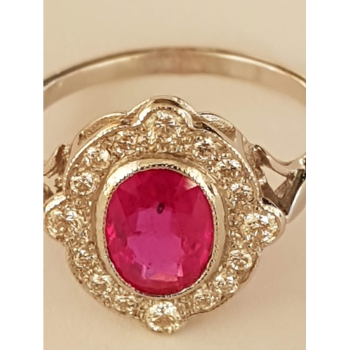 205 - Ruby & Diamond Platinum Ring (Never Worn)