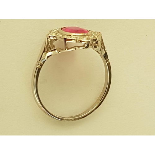205 - Ruby & Diamond Platinum Ring (Never Worn)