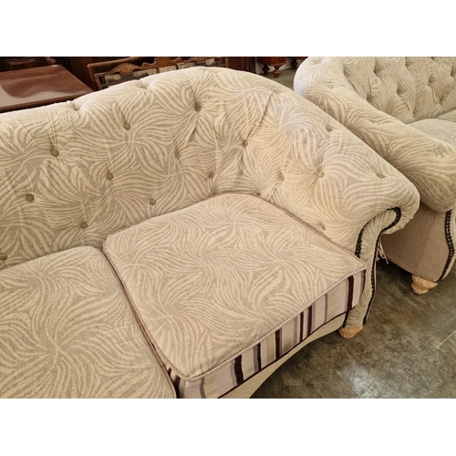 238 - 2 x Large Classic Style Button Back Sofas with Scroll Arms, (2)