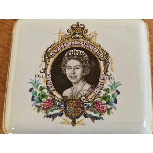 60 - Vintage Porcelain Lidded Trinket Dish for Queen Elizabeth II Silver Jubilee, by 'Lord Nelson Pottery... 