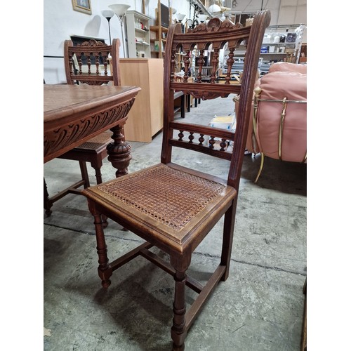 172 - Antique Carved Oak Rectangular Dining Table with Pineapple Legs (Approx. 123 x 89cm), Together with ... 