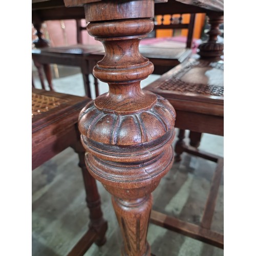 172 - Antique Carved Oak Rectangular Dining Table with Pineapple Legs (Approx. 123 x 89cm), Together with ... 