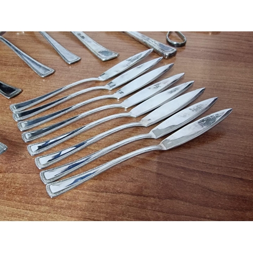 122 - Qty of Silver Plated Serving Cutlery and 8 x Butter Knives