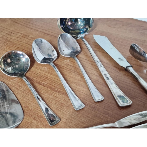 122 - Qty of Silver Plated Serving Cutlery and 8 x Butter Knives