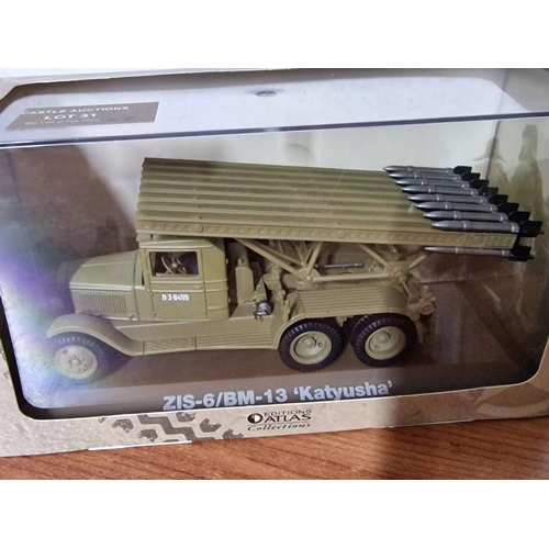 31 - Collection of 4 x 'Atlas Editions' Scale Model Military Vehicles in their Original Boxes, Together w... 