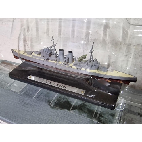 32 - Collection of 2 x 'Atlas Editions' Scale Model Military Warships; 'HMS Exeter' and 'Scharnhorst', in... 