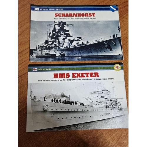 32 - Collection of 2 x 'Atlas Editions' Scale Model Military Warships; 'HMS Exeter' and 'Scharnhorst', in... 