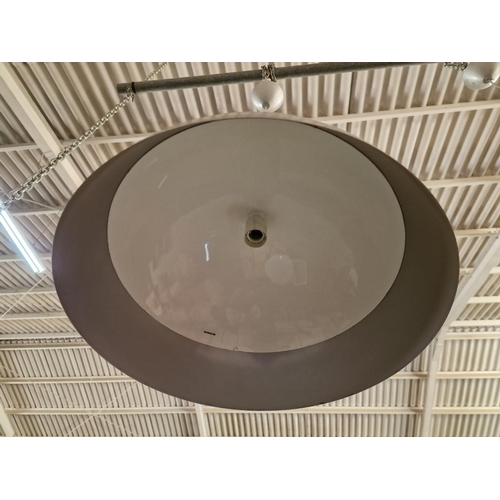 327 - Pair of Light Grey Colour 'Half Sphere' Hanging Ceiling Lights, (2)