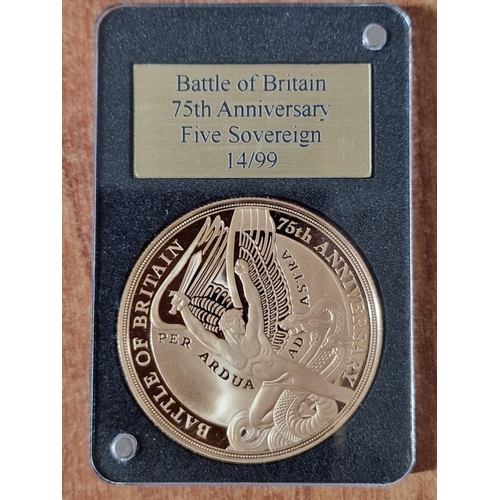 40 - British Five Sovereign (£5) Gold Coin (2015), 'The Battle of Britain' 75th Anniversary Limited Editi... 