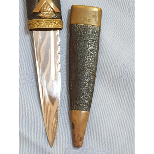 127 - Antique Skean Dhu Dagger (Made in Scotland) Together with Victorian Button Hook