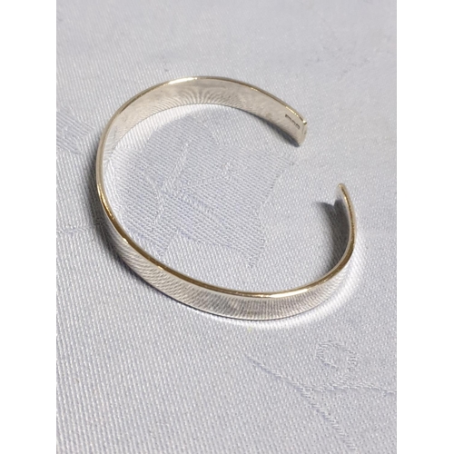 181 - (.925) Silver Bangle Bracelet, Cyprus Hallmark, Total Weight 13gr Together with Silver (.925) Ring w... 